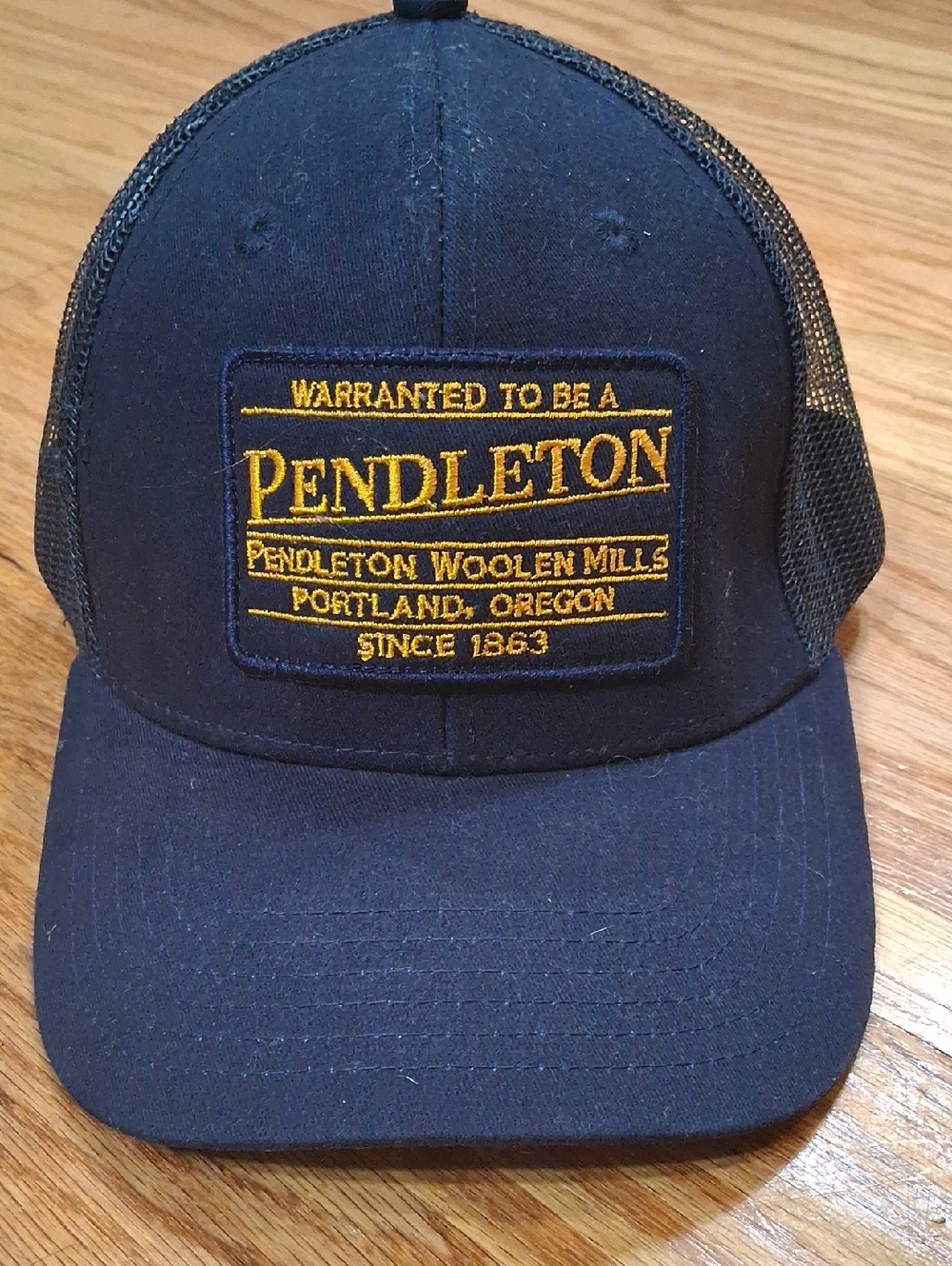 Pendleton Navy Hat with Gold Embroidered Patch